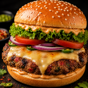 Chapli Kabab With Cheese Burger