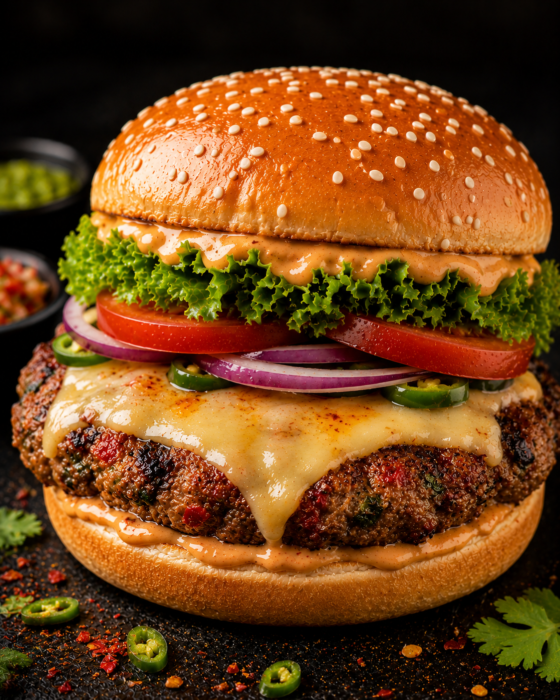 Chapli Kabab With Cheese Burger